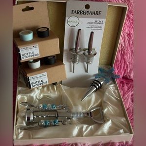 Glass Bottle Stopper Wine Bottle Opener Plus 4 Bottle Stopper, 2 Liquor Pourer